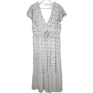 Alter'd State White Floral Maxi Length Boho Cottagecore Prairie Dress, Size XL